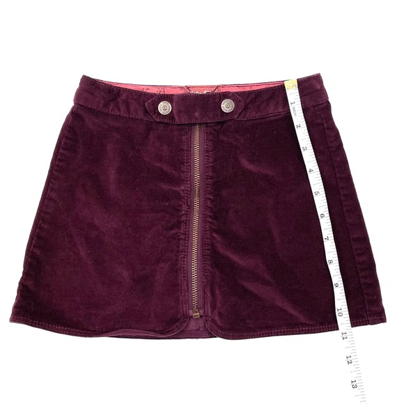 🐯2/$15🐯 ZARA Girls Zip Skirt in Burgundy Velvet - Picture 10 of 11